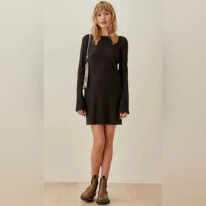 Reformation Cait Open Back Ribbed Dress Size small